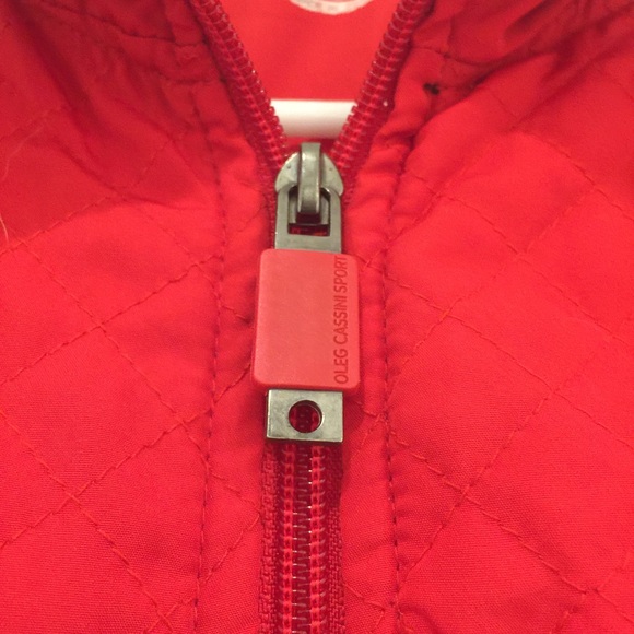 Oleg Cassini Sport Women’s L red vest-black collar - Picture 4 of 4